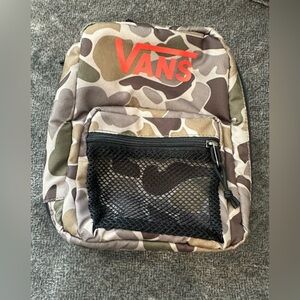 Vans Brown and Green Backpack Durable Camo Design
